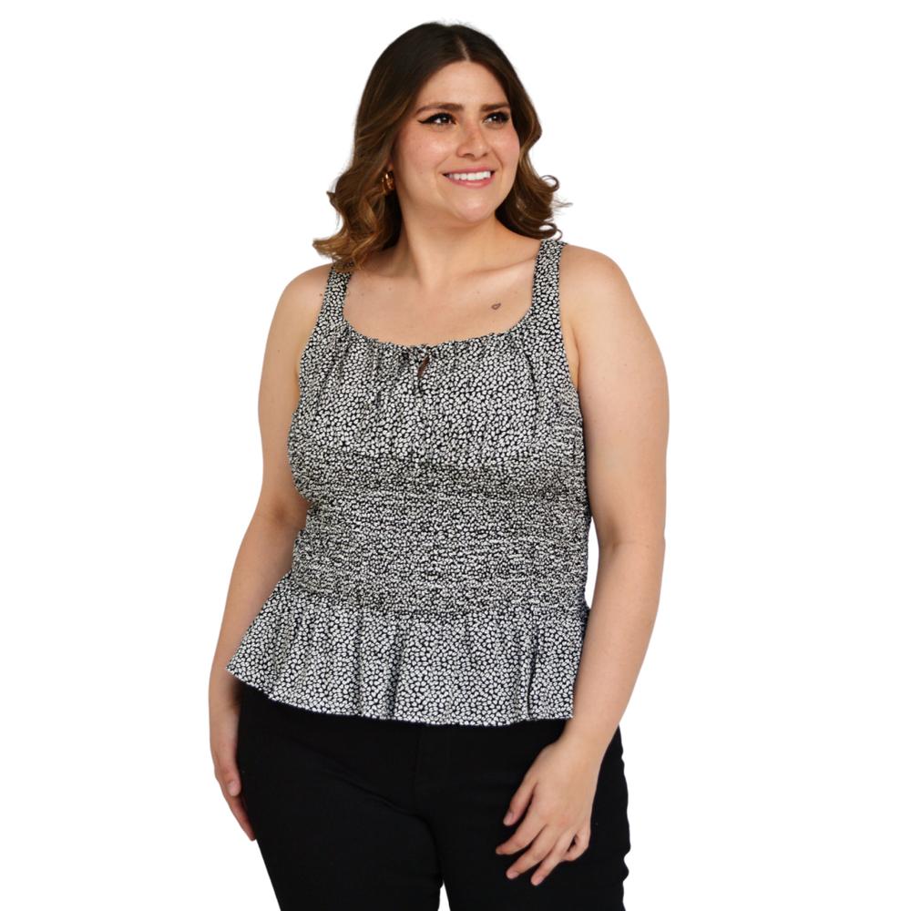 Foto 4 pulgar | Blusa Zenobia 11537 Cintura Smock Tallas Extras Negro