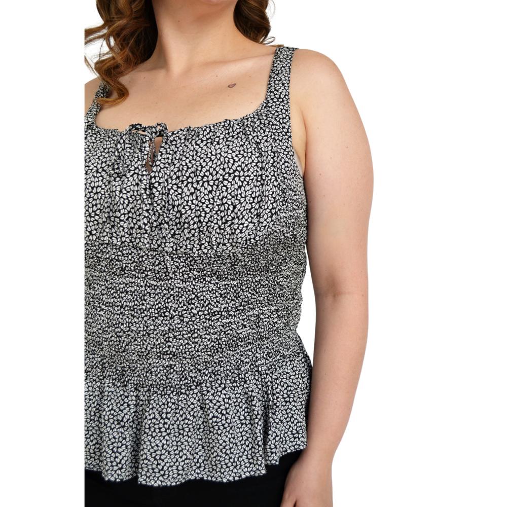 Foto 6 pulgar | Blusa Zenobia 11537 Cintura Smock Tallas Extras Negro