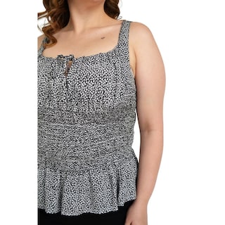 Foto 5 | Blusa Zenobia 11537 Cintura Smock Tallas Extras Negro