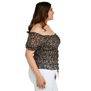 Foto 2 | Blusa Zenobia Smock 12120 Tallas Extras Negro