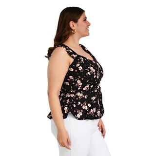 Foto 2 | Blusa Zenobia 11018 Sin Manga Tallas Extras Negro