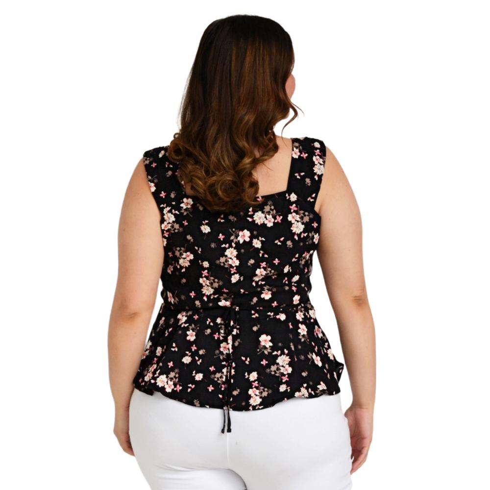 Foto 4 pulgar | Blusa Zenobia 11018 Sin Manga Tallas Extras Negro