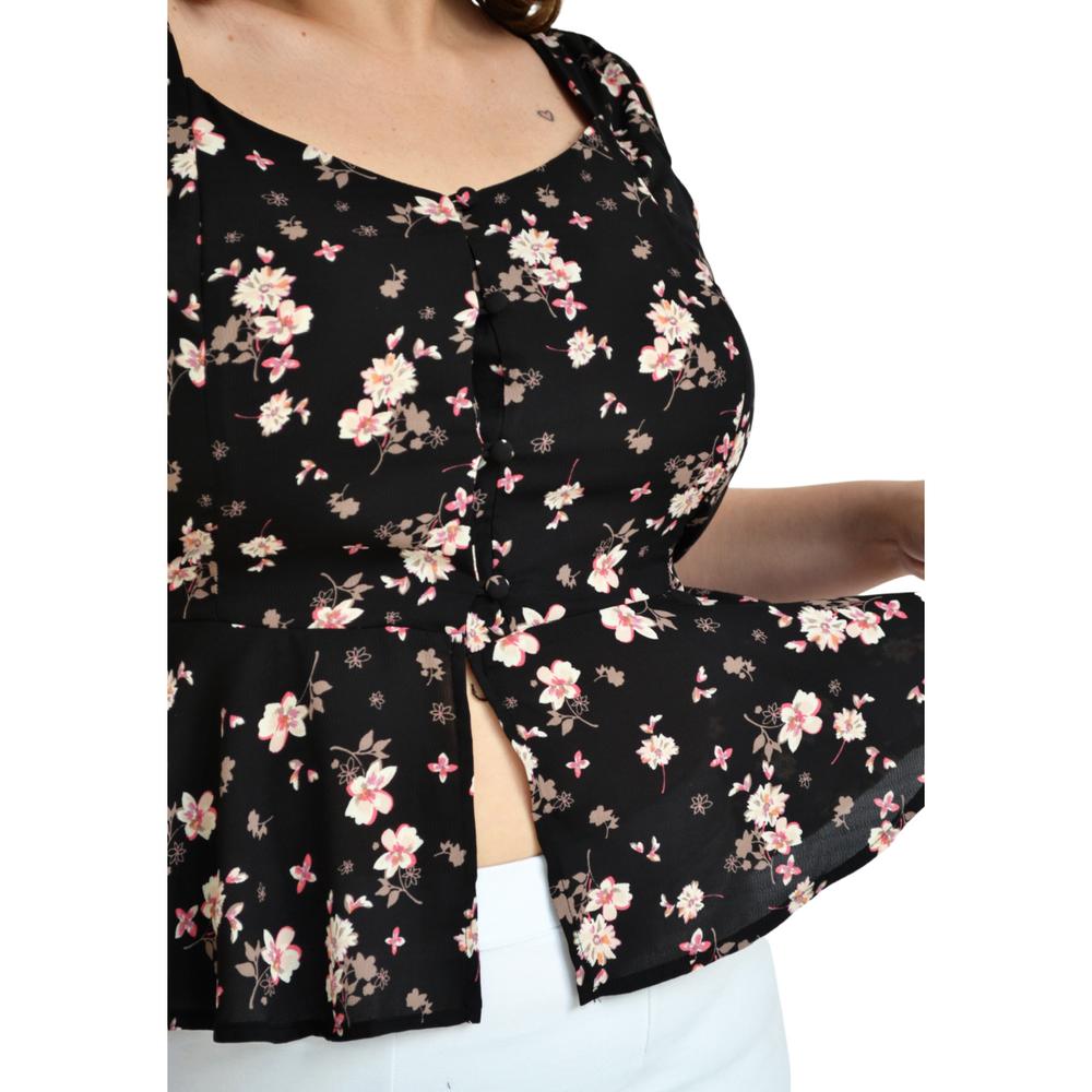 Foto 5 pulgar | Blusa Zenobia 11018 Sin Manga Tallas Extras Negro
