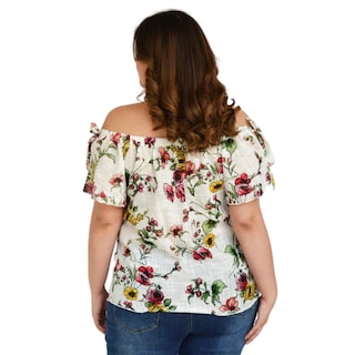 Foto 3 | Blusa Zenobia 8933 Manga Corta con Moño Tallas Extras Blanco