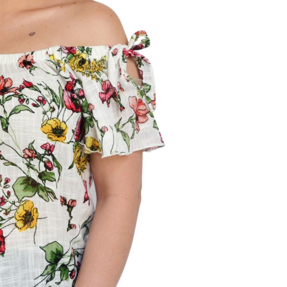 Foto 4 | Blusa Zenobia 8933 Manga Corta con Moño Tallas Extras Blanco