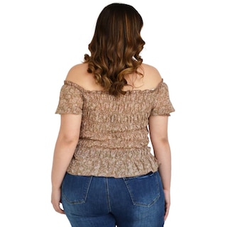 Foto 3 | Blusa Zenobia 12120 Smock Tallas Extras color Marrón