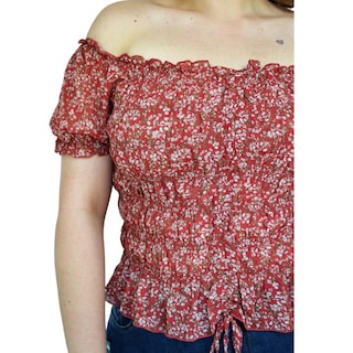 Foto 4 | Blusa Zenobia Smock 12120 Tallas Extras Vino