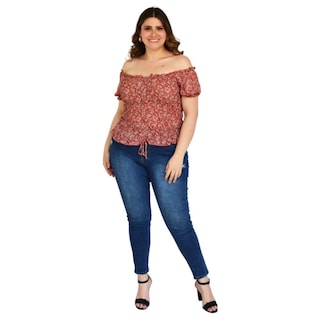 Foto 5 | Blusa Zenobia Smock 12120 Tallas Extras Vino