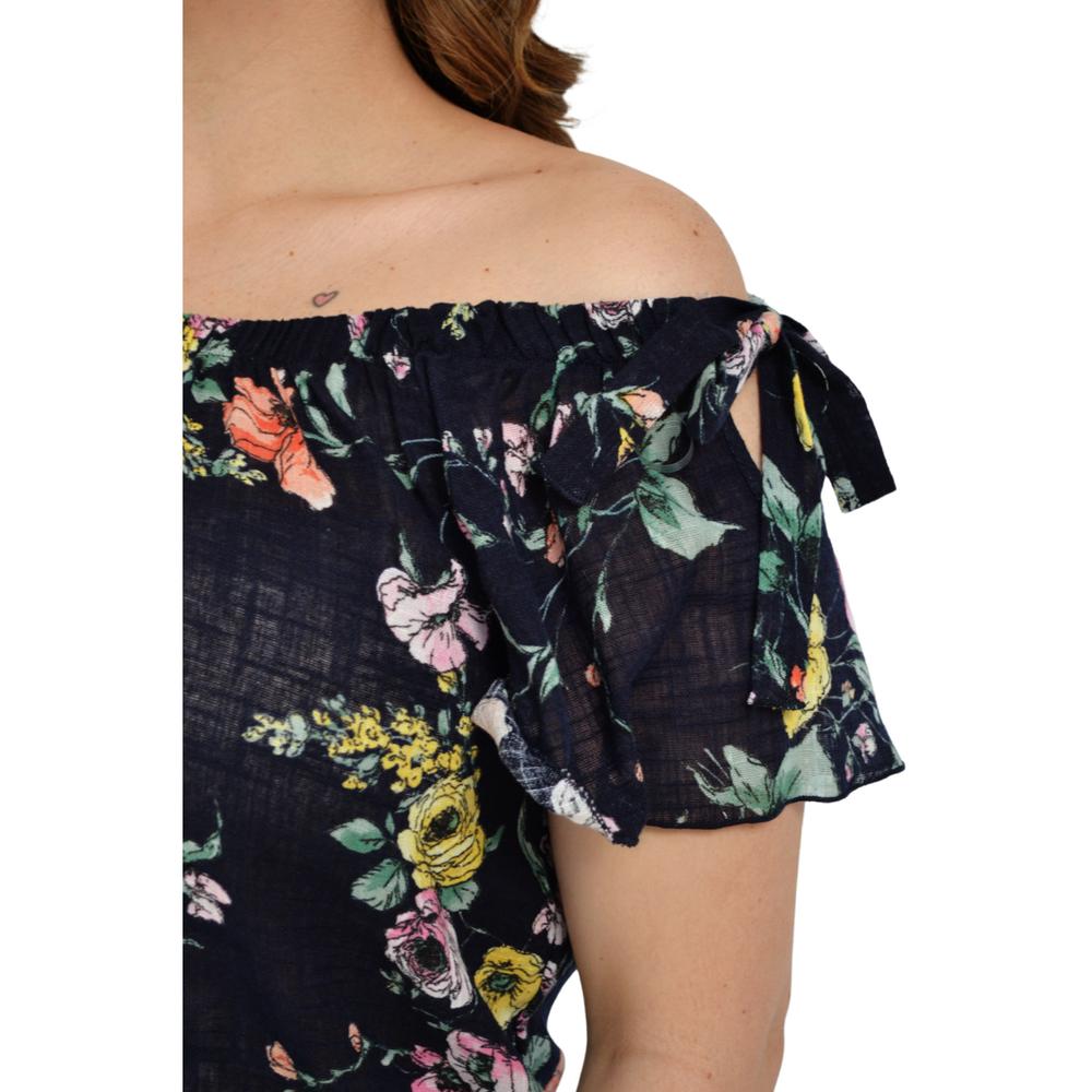 Foto 4 | Blusa Zenobia 8933 Manga Corta con Moño Tallas Extras Azul