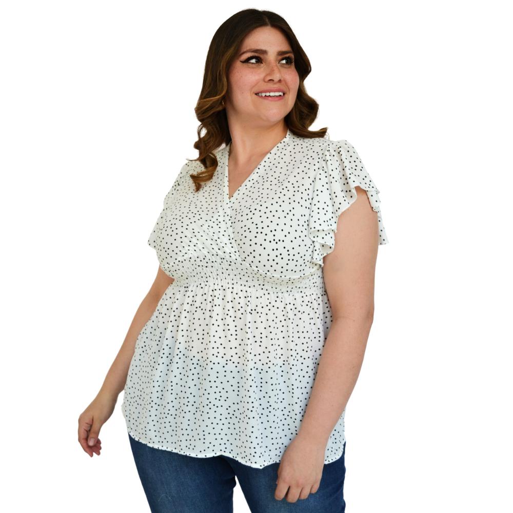 Blusa Manga Corta Jon & Anna BL-JON-6828-BLANCO color Blanco
