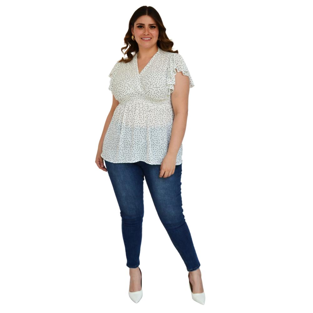 Foto 5 | Blusa Manga Corta Jon & Anna BL-JON-6828-BLANCO color Blanco