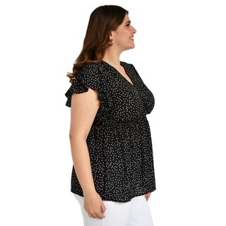 Foto 2 | Blusa De Puntos Tallas Extras, 6828 (negro) Negro