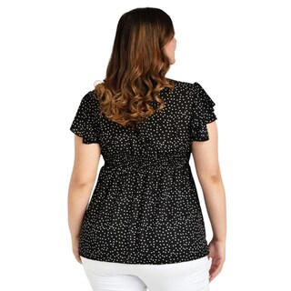 Foto 3 | Blusa De Puntos Tallas Extras, 6828 (negro) Negro
