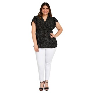 Foto 5 | Blusa De Puntos Tallas Extras, 6828 (negro) Negro
