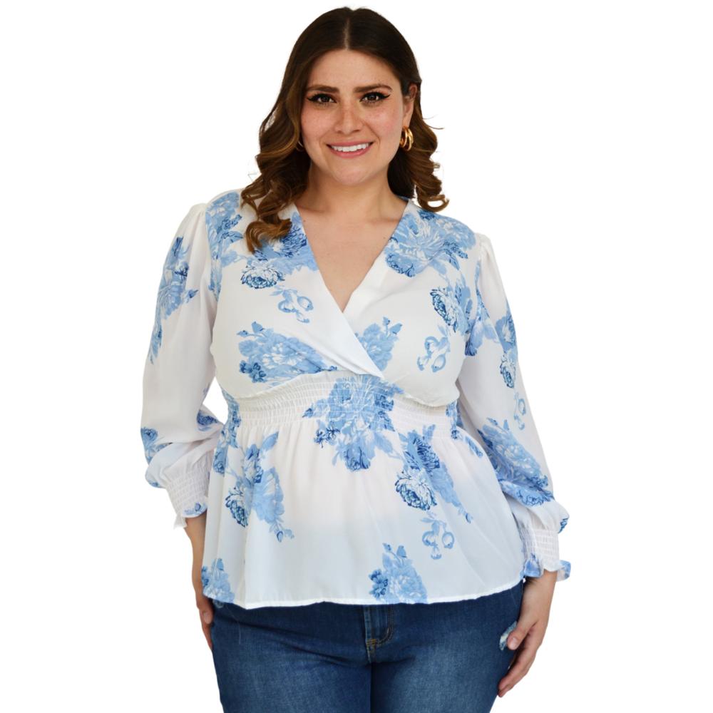 Blusa Escote Cruzado Jon & Anna BL-JON-6879-BLANCO color Blanco