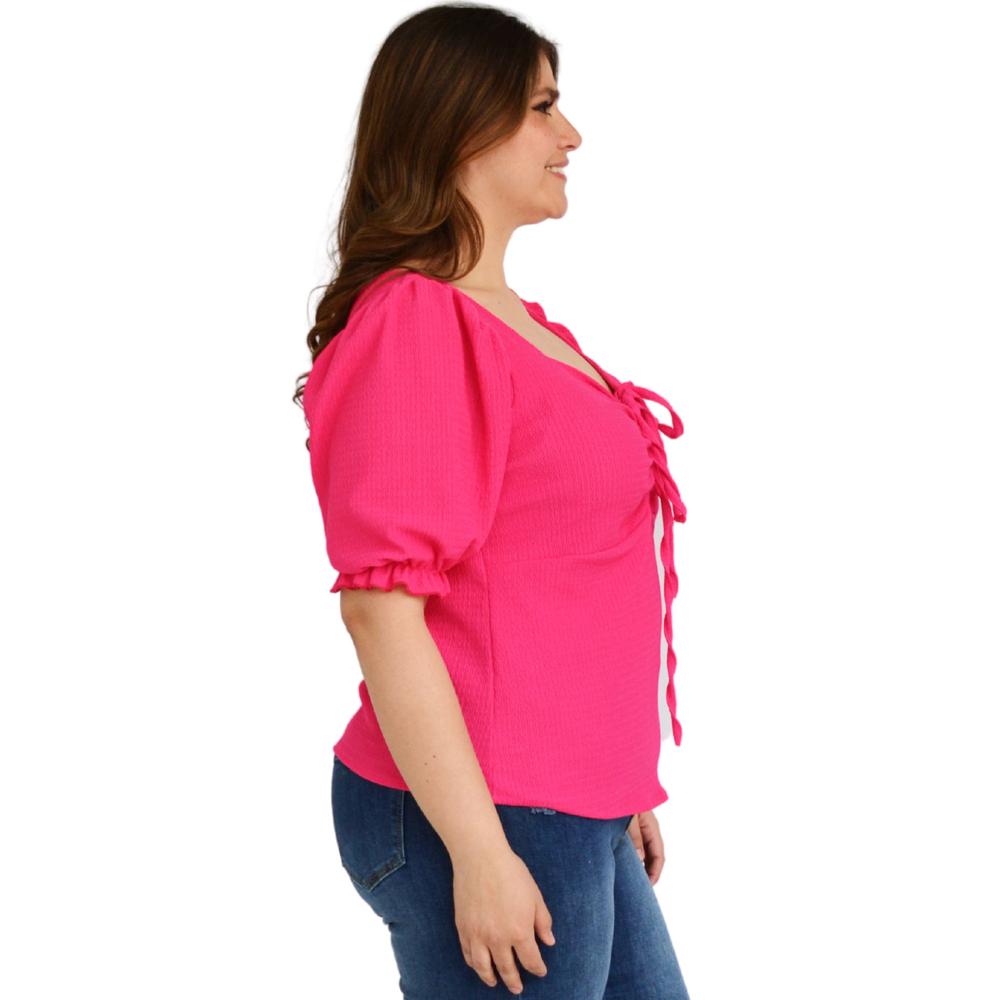 Foto 3 pulgar | Blusa Casual Roman Fashion color Rosa para Mujer