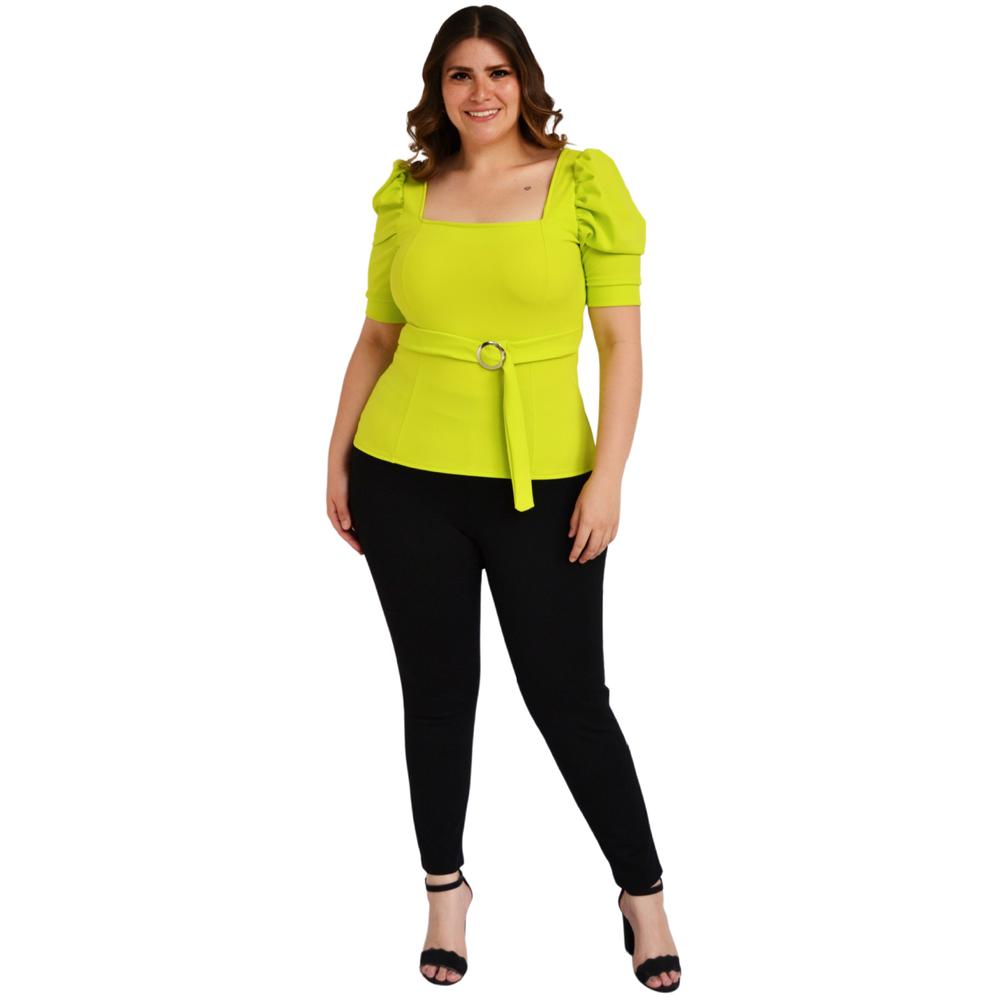 Foto 5 | Blusa Roman Fashion color Verde para Mujer
