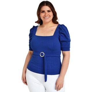 Foto 1 | Blusa Roman Fashion color Azul para Mujer