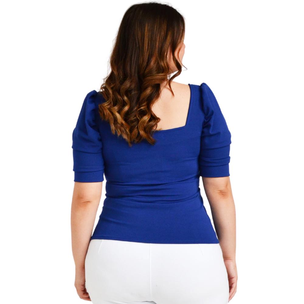 Foto 3 | Blusa Roman Fashion color Azul para Mujer