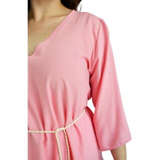 Foto 4 | Blusa Asimétrica con Cinto Roman Fashion BL-GR-1831 color Rosa Tallas Extras