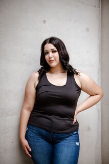 Foto 5 | Blusa Casual María Ferré 2723l Negro Manga Tirante Para Mujer Tallas Extras