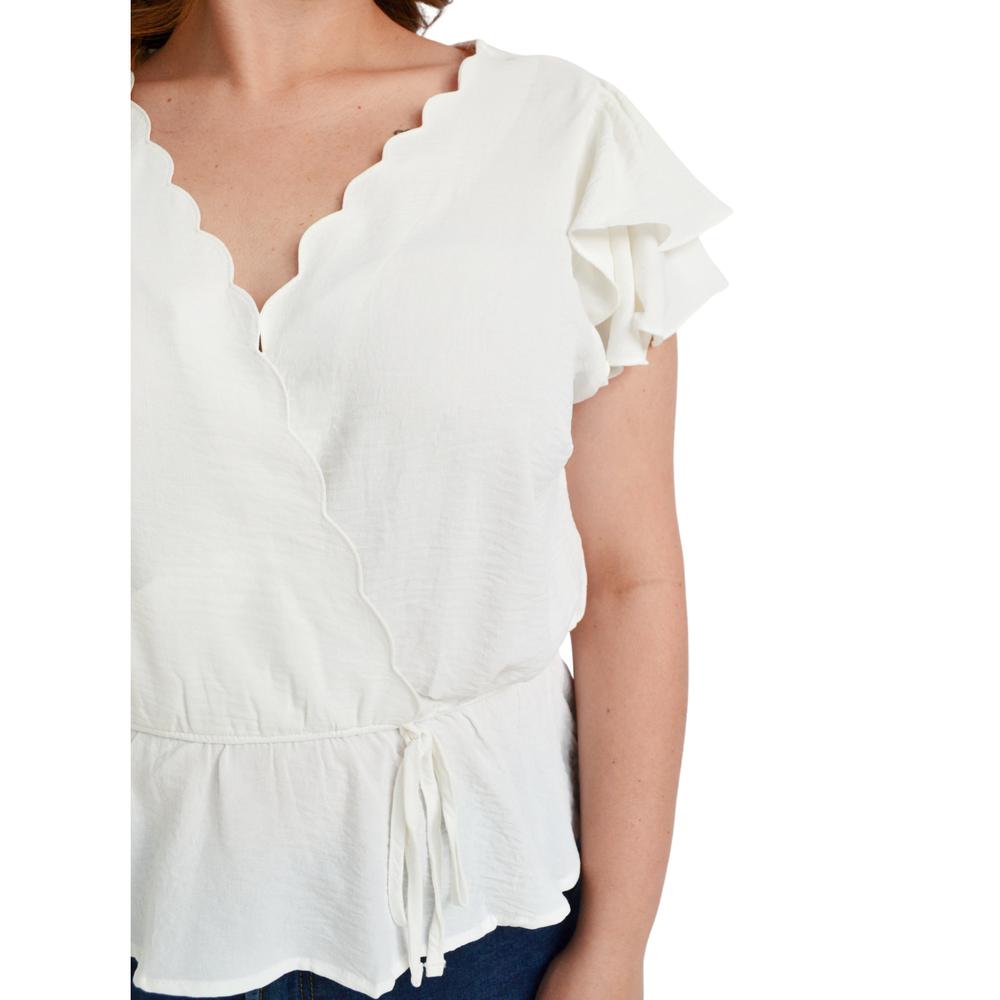 Foto 5 pulgar | Blusa Manga Mariposa Roman Fashion color Blanco para Mujer