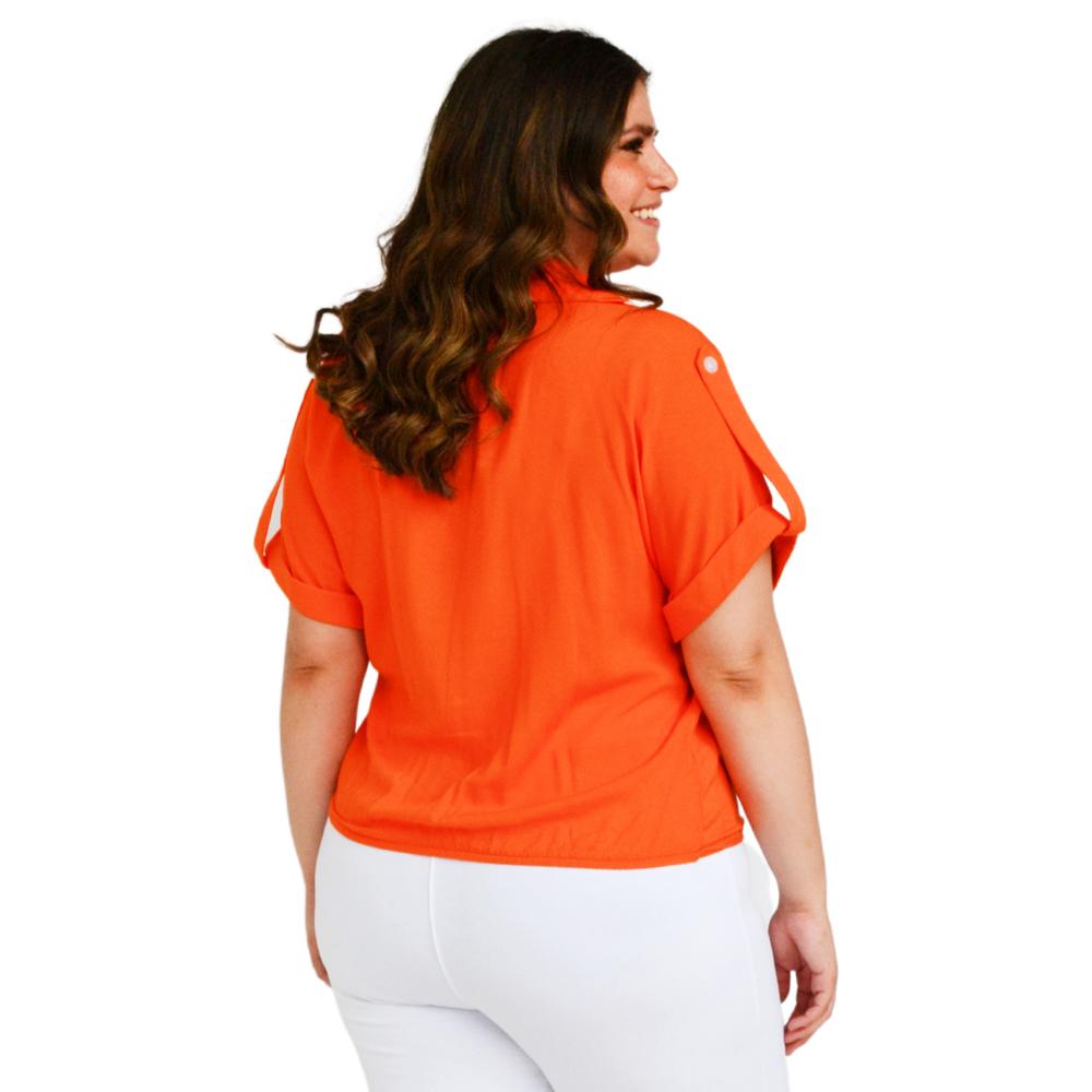 Foto 3 | Blusa  con Moño Roman Fashion color Naranja para Mujer