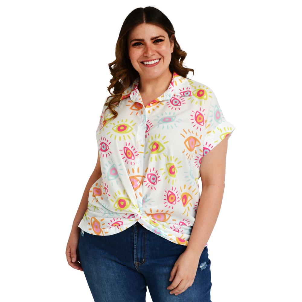 Foto 2 pulgar | Blusa con Nudo Roman Fashion BL-EXO-1965-BLANCO color Blanco