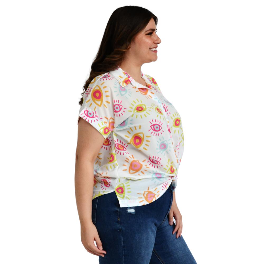 Foto 3 pulgar | Blusa con Nudo Roman Fashion BL-EXO-1965-BLANCO color Blanco