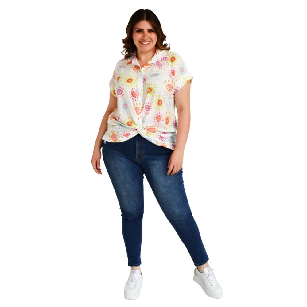 Foto 6 pulgar | Blusa con Nudo Roman Fashion BL-EXO-1965-BLANCO color Blanco