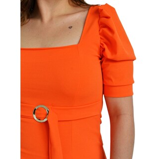 Foto 4 | Blusa Escote Cuadrado Roman Fashion Tallas Extras color Naranja
