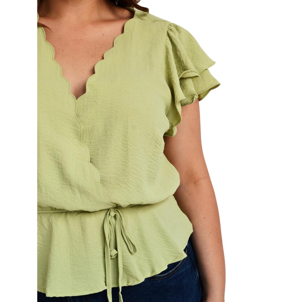 Foto 5 pulgar | Blusa Manga Mariposa Roman Fashion Tallas Extras color Verde