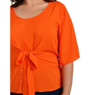 Foto 4 | Blusa Detalle de Moño Roman Fashion BL-GR-1832 color Naranja Tallas Extras