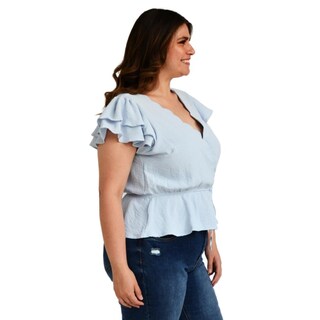 Foto 2 | Blusa Manga Mariposa Roman Fashion Tallas Extras color Azul