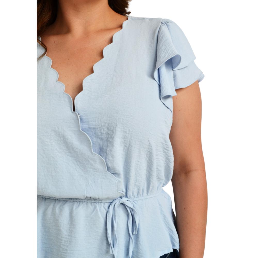 Foto 4 | Blusa Manga Mariposa Roman Fashion Tallas Extras color Azul