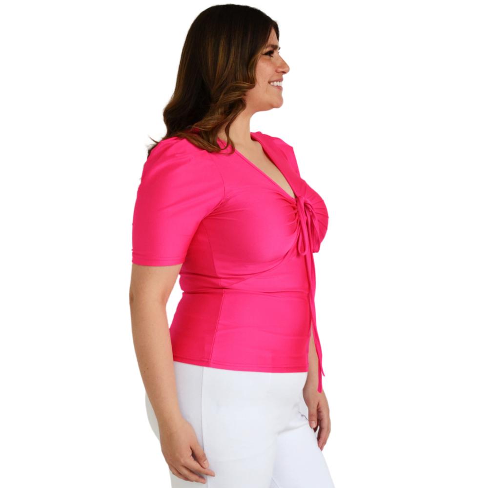 Foto 2 | Blusa de Satín Roman Fashion 1825 color Rosa para Mujer