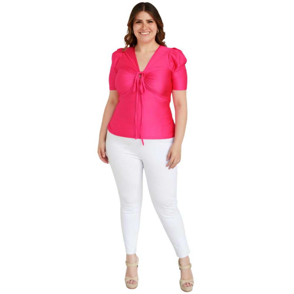 Foto 6 pulgar | Blusa de Satín Roman Fashion 1825 color Rosa para Mujer
