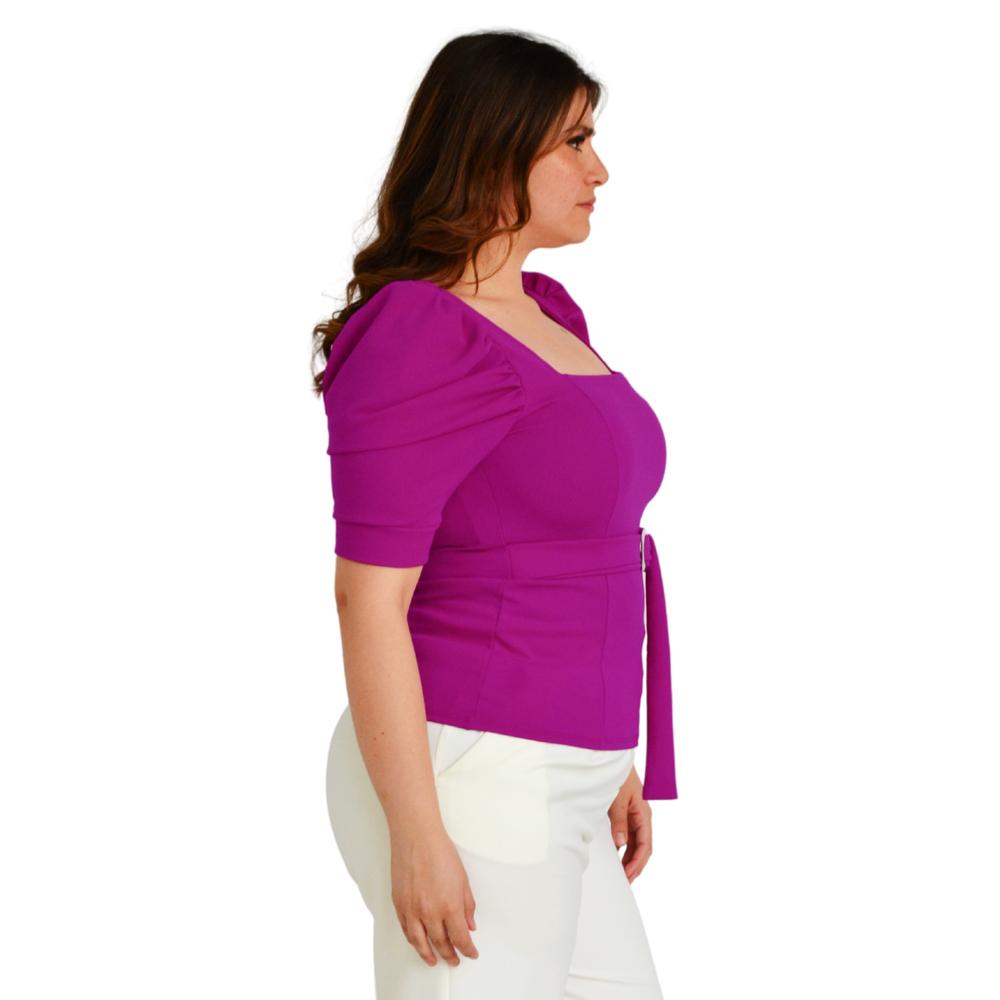 Foto 2 | Blusa Roman Fashion color Magenta para Mujer