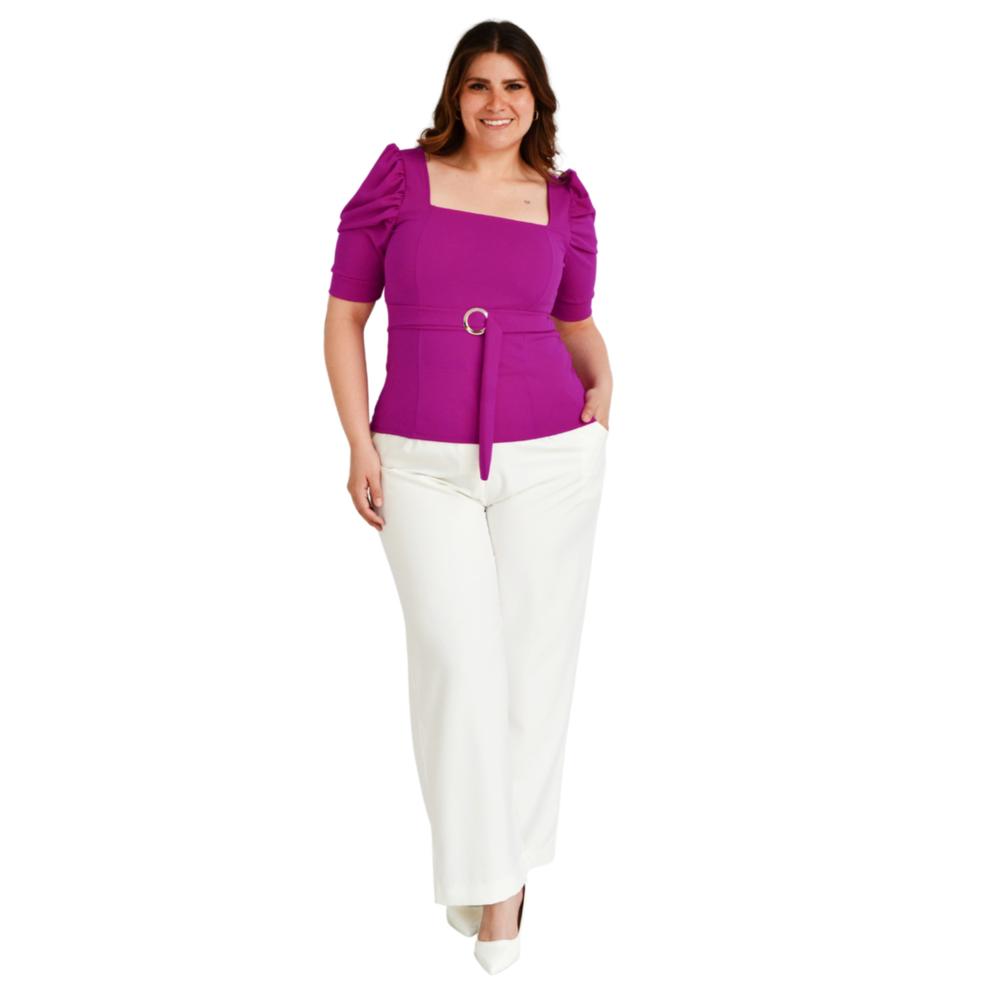 Foto 6 pulgar | Blusa Roman Fashion color Magenta para Mujer
