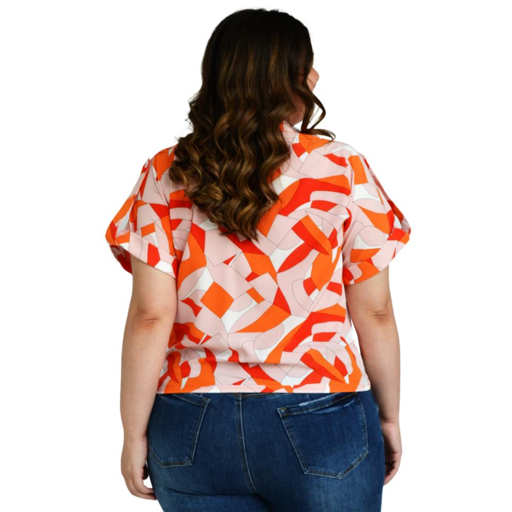 Foto 3 | Blusa Roman Fashion color Naranja para Mujer