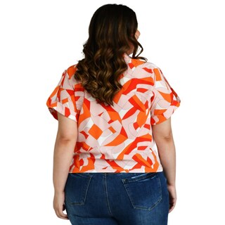 Foto 3 | Blusa Roman Fashion color Naranja para Mujer