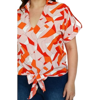 Foto 4 | Blusa Roman Fashion color Naranja para Mujer