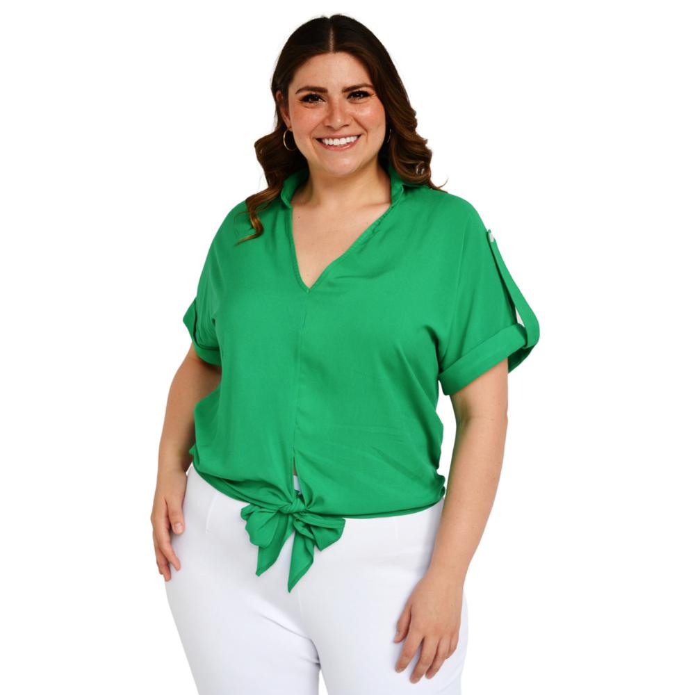 Foto 1 | Blusa Roman Fashion color Verde para Mujer