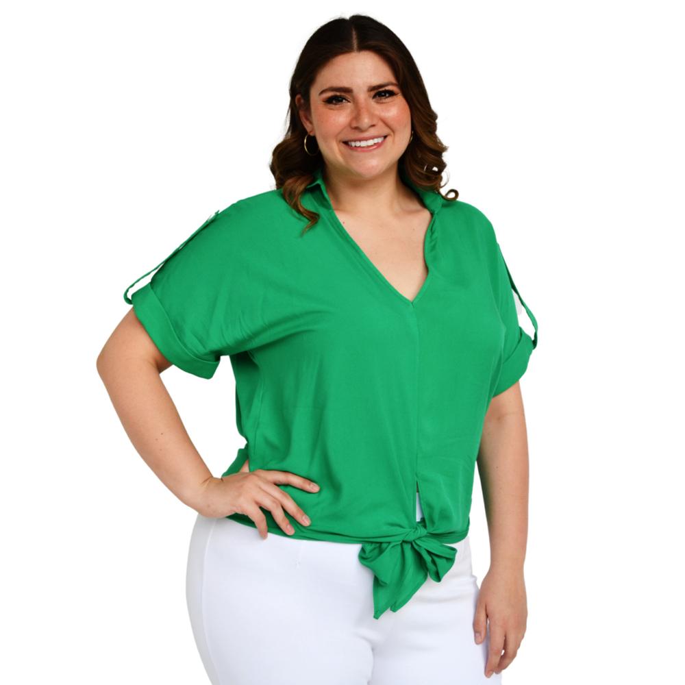 Foto 2 | Blusa Roman Fashion color Verde para Mujer