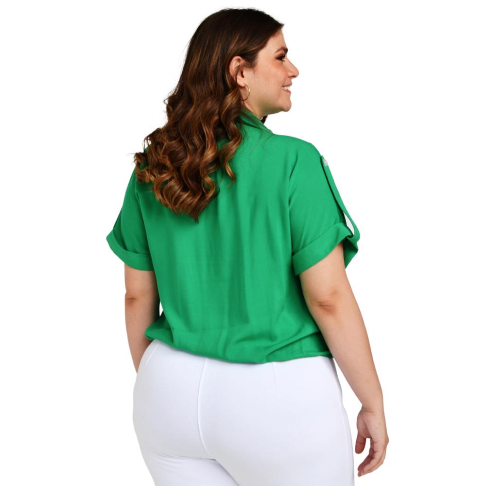 Foto 3 | Blusa Roman Fashion color Verde para Mujer