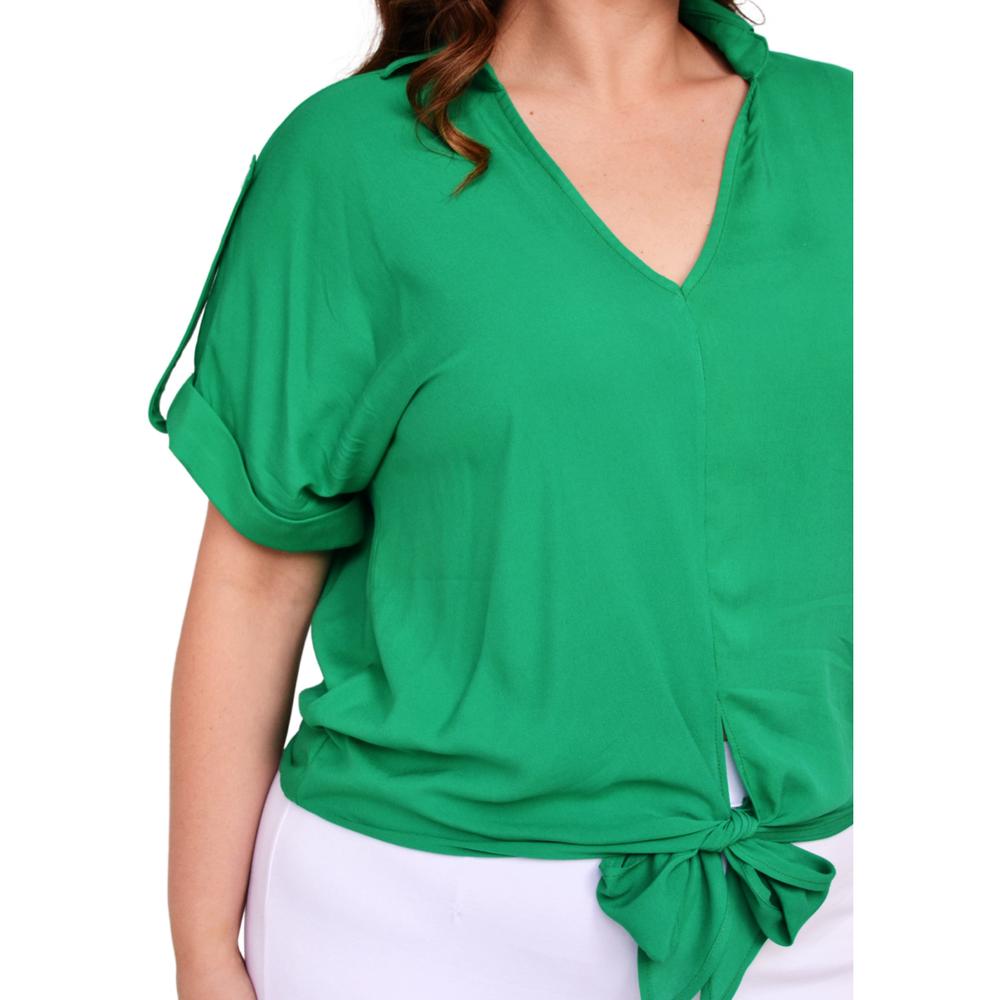 Foto 4 | Blusa Roman Fashion color Verde para Mujer