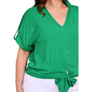 Foto 4 | Blusa Roman Fashion color Verde para Mujer