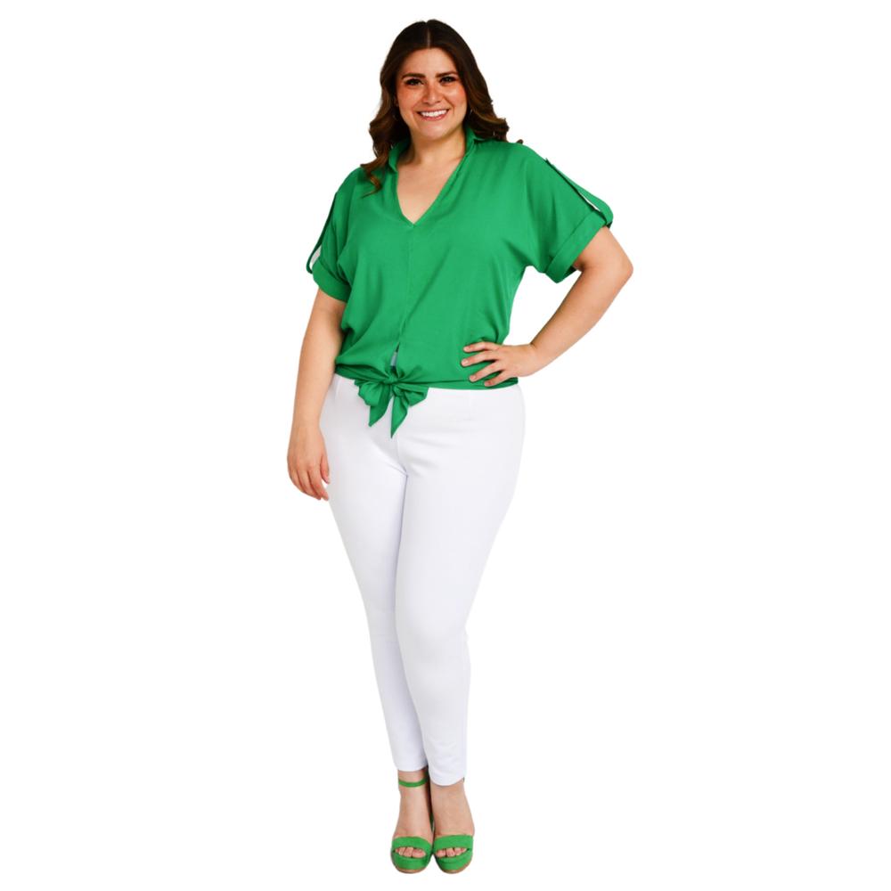 Foto 5 | Blusa Roman Fashion color Verde para Mujer