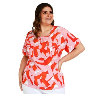 Foto 1 | Blusa Fresca con Bolsillos Roman Fashion Tallas Extras 1813 color Naranja