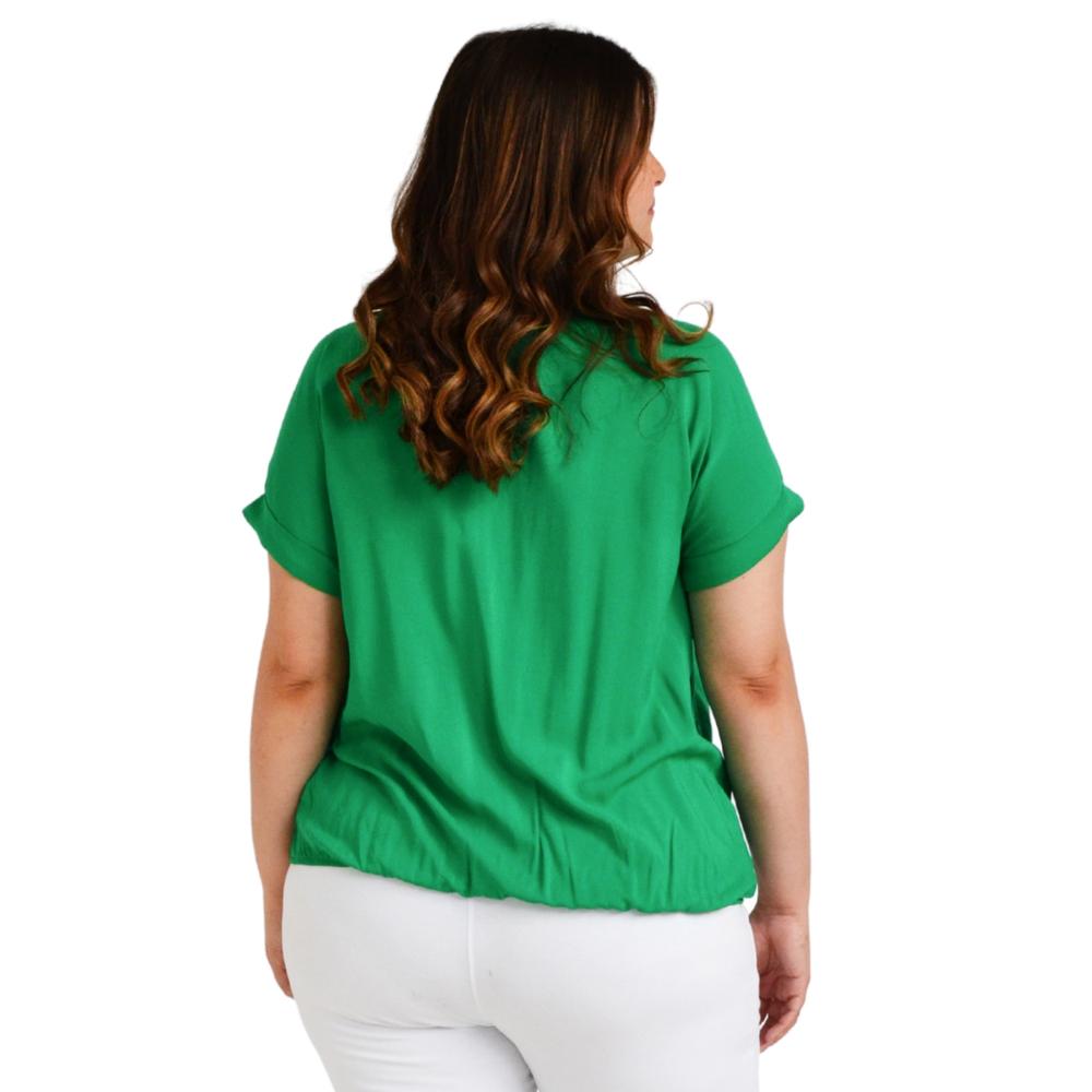 Foto 3 | Blusa con Corbata Roman Fashion 1833 color Verde para Mujer